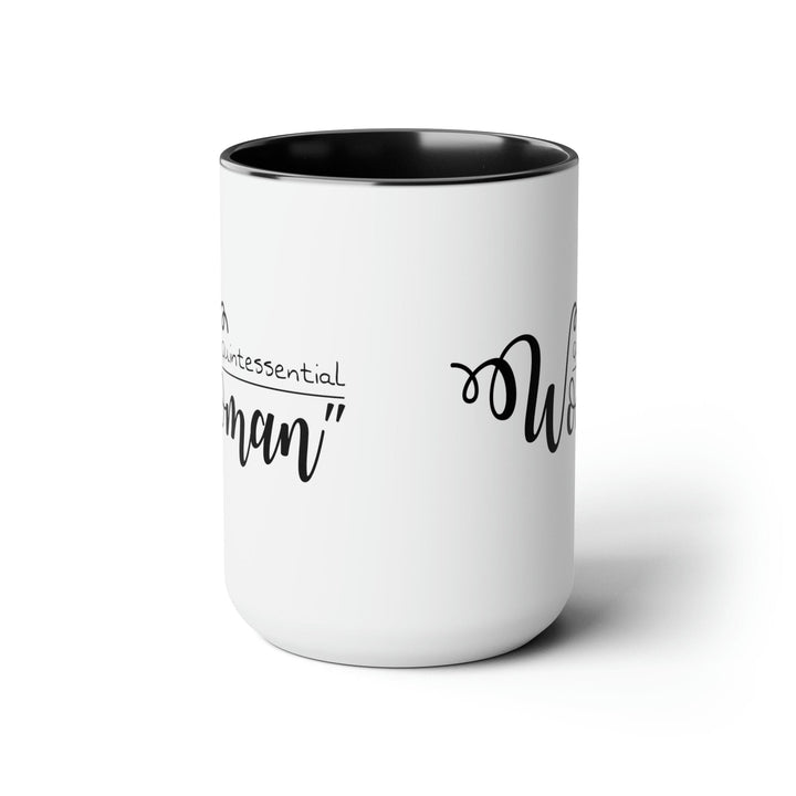 Accent Ceramic Coffee Mug 15oz - Quintessential Woman Black Illustration