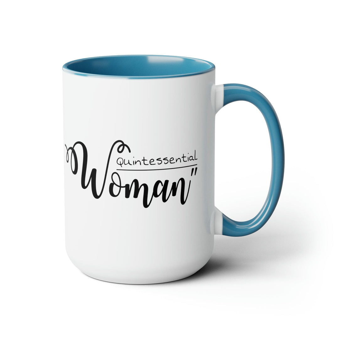 Accent Ceramic Coffee Mug 15oz - Quintessential Woman Black Illustration