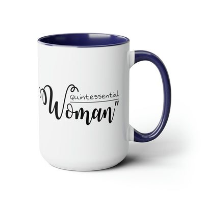 Accent Ceramic Coffee Mug 15oz - Quintessential Woman Black Illustration - Mug
