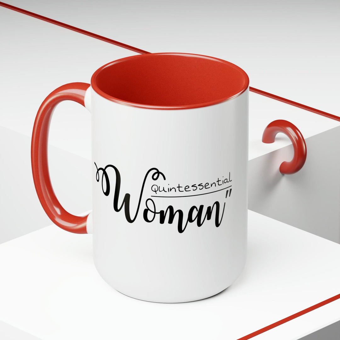 Accent Ceramic Coffee Mug 15oz - Quintessential Woman Black Illustration