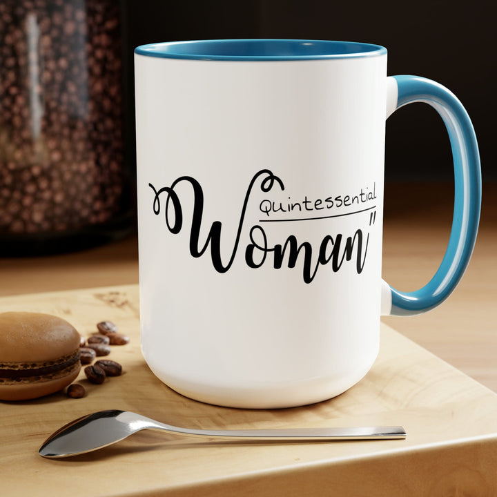 Accent Ceramic Coffee Mug 15oz - Quintessential Woman Black Illustration