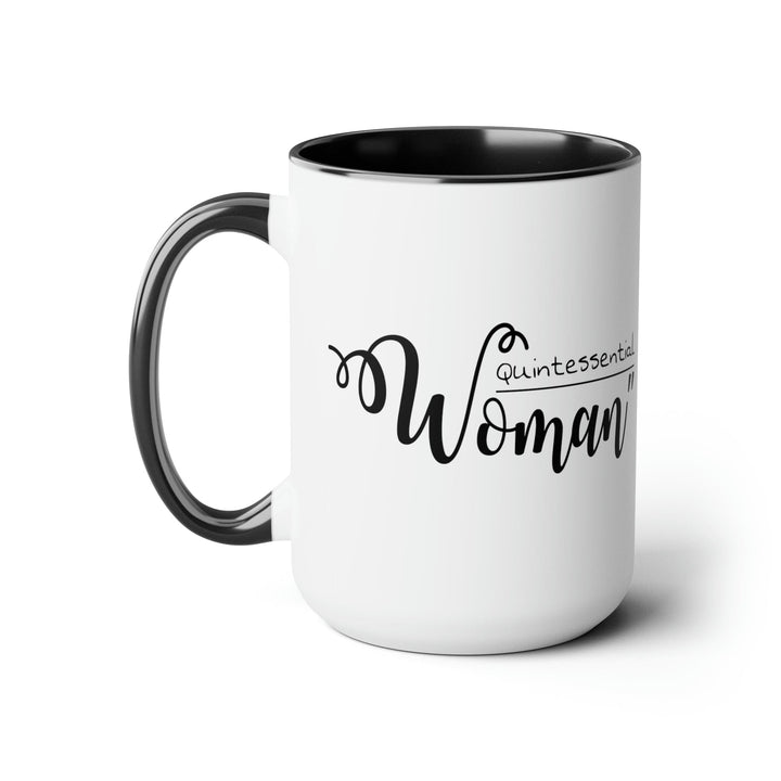 Accent Ceramic Coffee Mug 15oz - Quintessential Woman Black Illustration