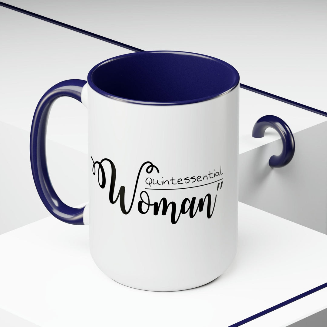 Accent Ceramic Coffee Mug 15oz - Quintessential Woman Black Illustration