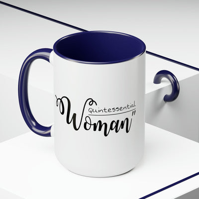 Accent Ceramic Coffee Mug 15oz - Quintessential Woman Black Illustration - Mug