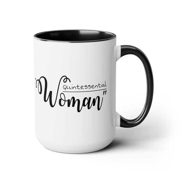 Accent Ceramic Coffee Mug 15oz - Quintessential Woman Black Illustration