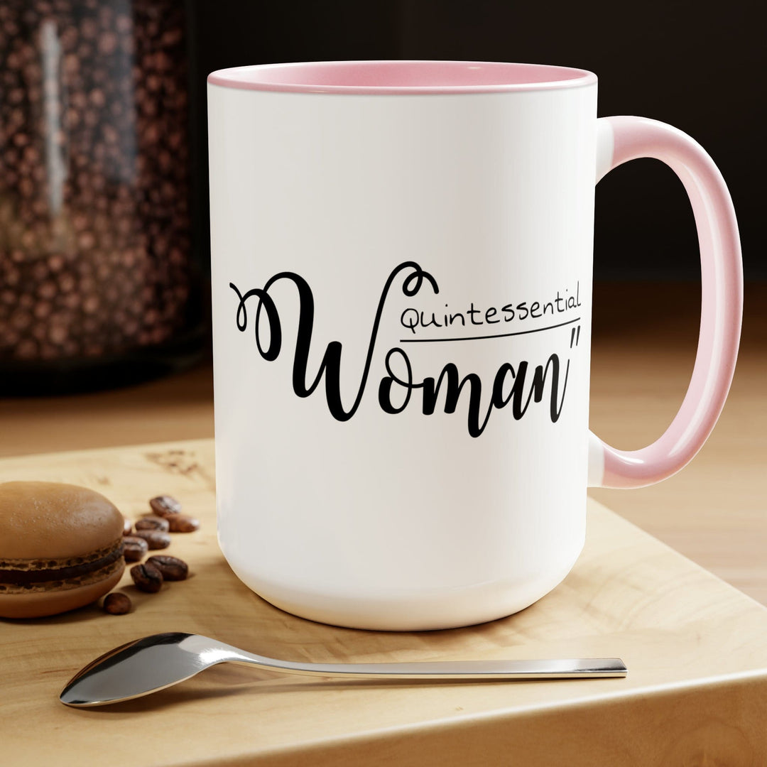 Accent Ceramic Coffee Mug 15oz - Quintessential Woman Black Illustration