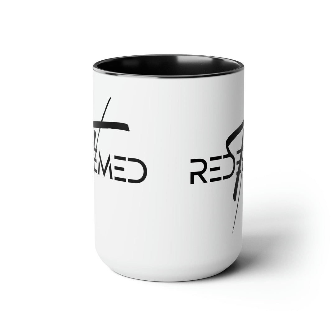 Accent Ceramic Coffee Mug 15oz - Redeemed Cross Black Illustration - Decorative