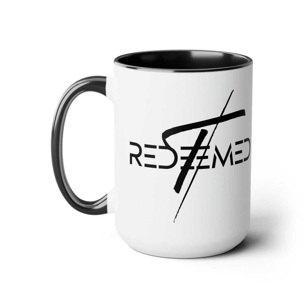 Accent Ceramic Coffee Mug 15oz - Redeemed Cross Black Illustration - Decorative