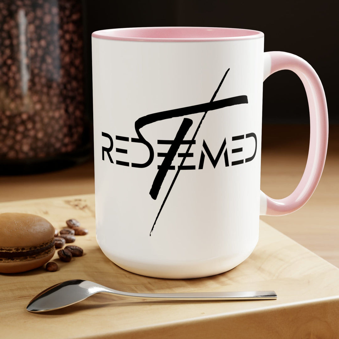 Accent Ceramic Coffee Mug 15oz - Redeemed Cross Black Illustration - Decorative