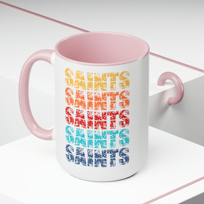Accent Ceramic Coffee Mug 15oz - Saints Colorful Art Illustration - Decorative