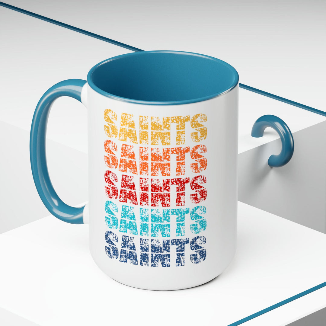 Accent Ceramic Coffee Mug 15oz - Saints Colorful Art Illustration - Decorative