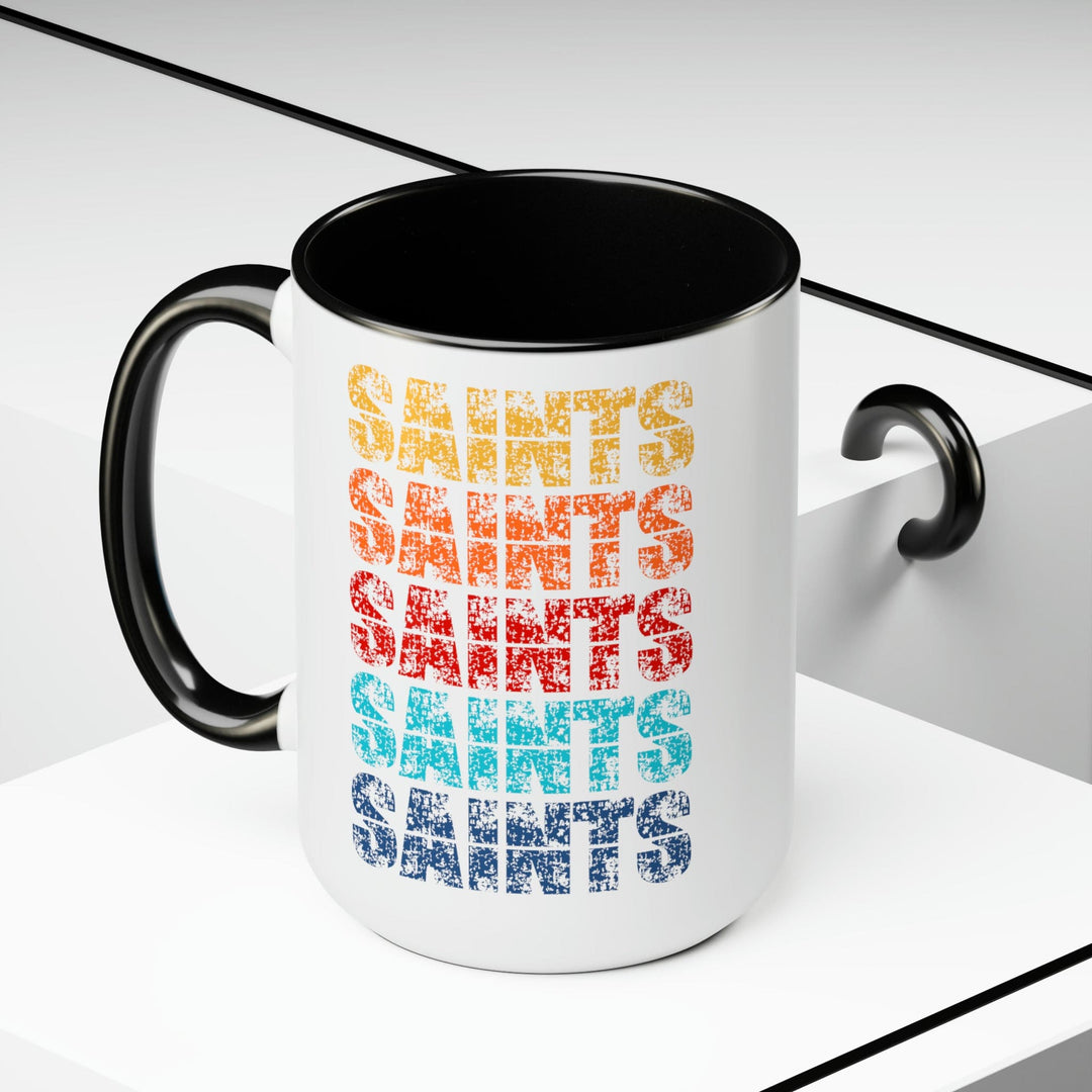 Accent Ceramic Coffee Mug 15oz - Saints Colorful Art Illustration - Decorative