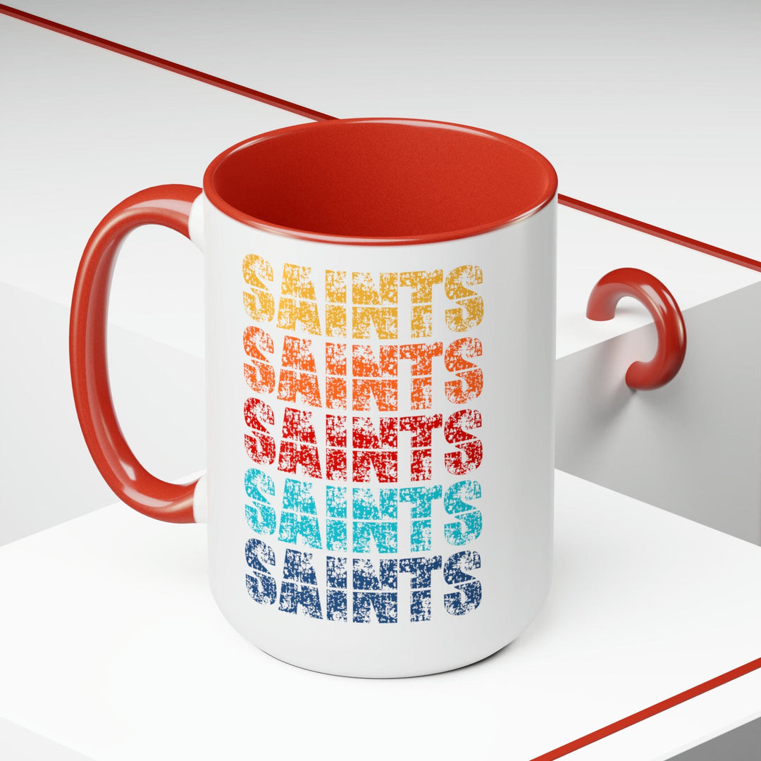 Accent Ceramic Coffee Mug 15oz - Saints Colorful Art Illustration - Decorative