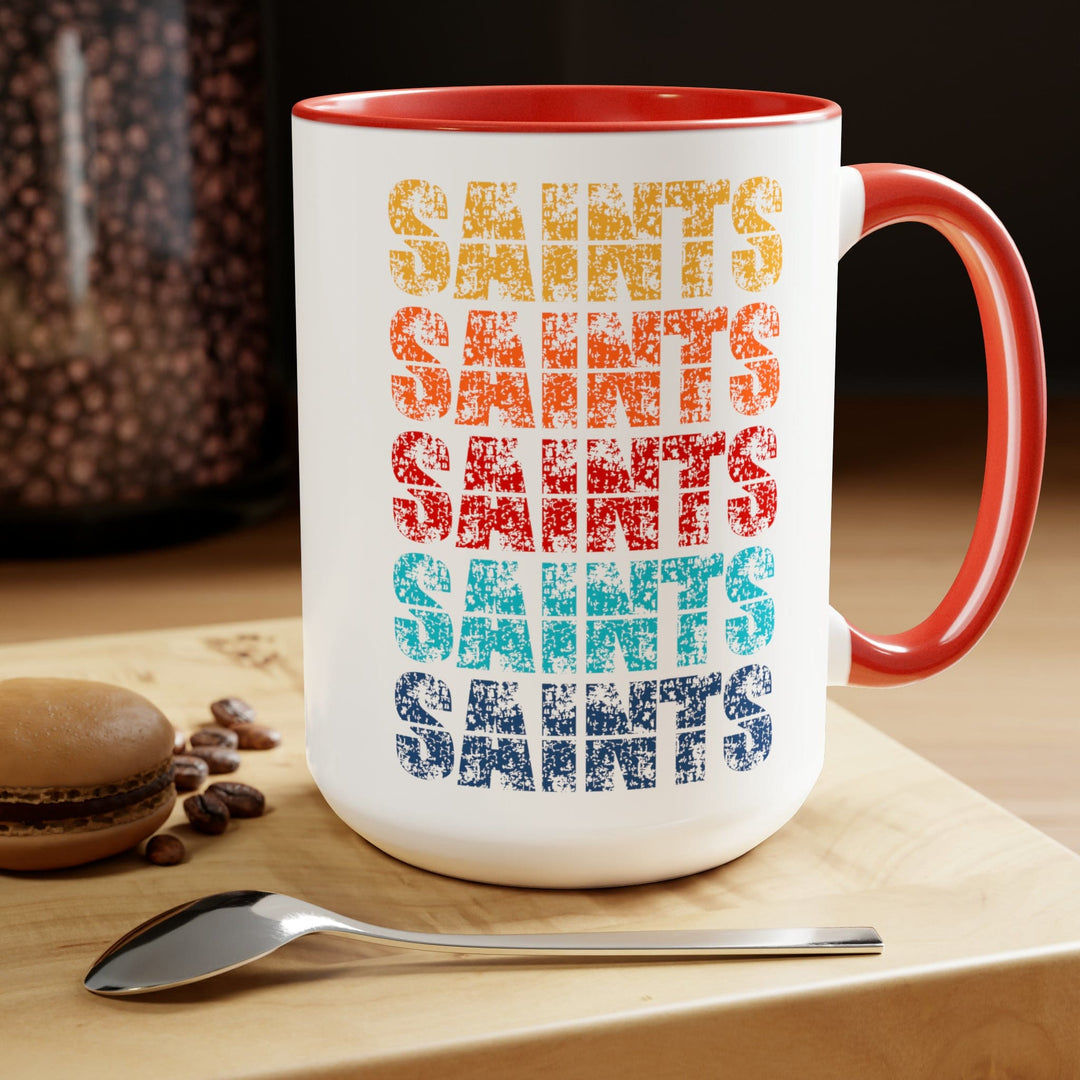 Accent Ceramic Coffee Mug 15oz - Saints Colorful Art Illustration - Decorative