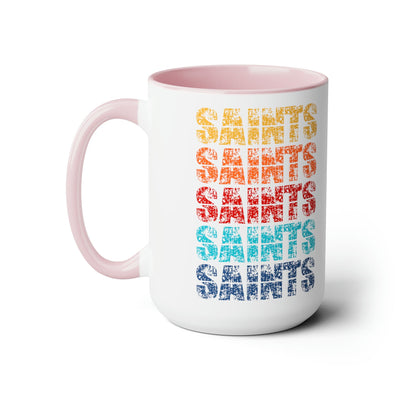 Accent Ceramic Coffee Mug 15oz - Saints Colorful Art Illustration - Mug