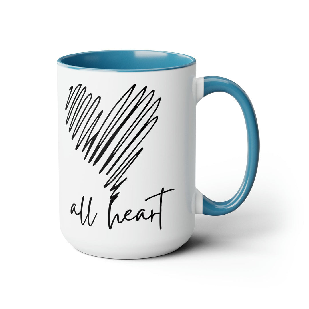 Accent Ceramic Coffee Mug 15oz - Say it Soul All Heart Black Line Art Print