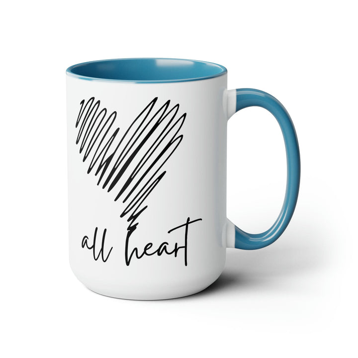 Accent Ceramic Coffee Mug 15oz - Say it Soul All Heart Black Line Art Print