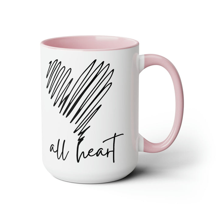 Accent Ceramic Coffee Mug 15oz - Say it Soul All Heart Black Line Art Print