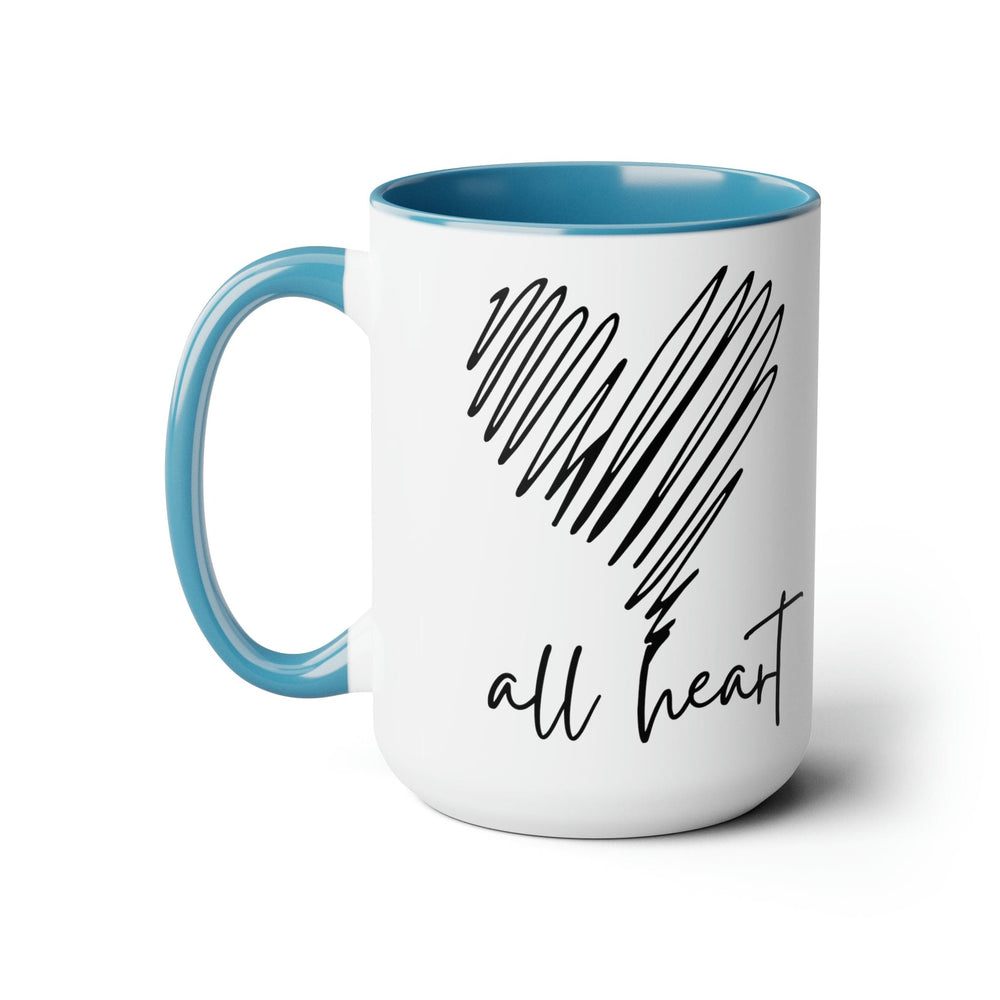 Accent Ceramic Coffee Mug 15oz - Say it Soul All Heart Black Line Art Print