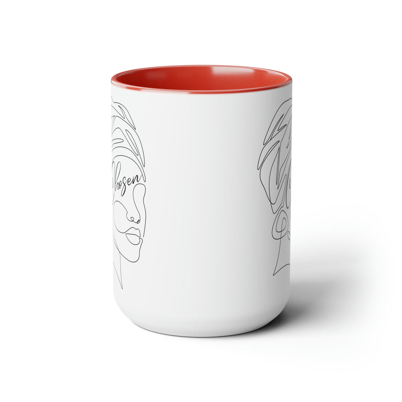Accent Ceramic Coffee Mug 15oz - Say It Soul chosen Black Woman Line Art Self