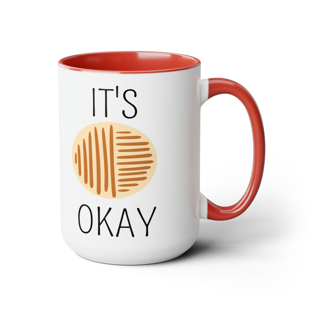 Accent Ceramic Coffee Mug 15oz - Say it Soul its Okay Black and Brown Line Art