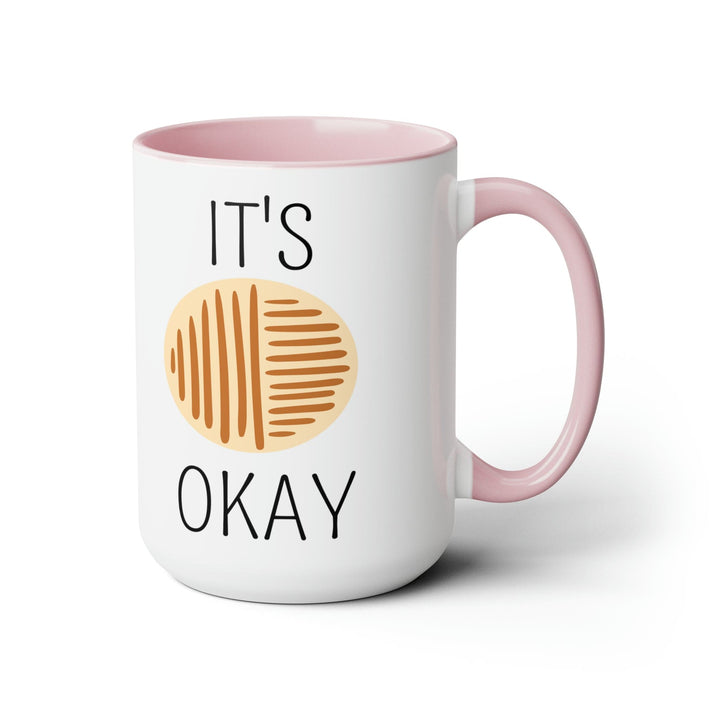 Accent Ceramic Coffee Mug 15oz - Say it Soul its Okay Black and Brown Line Art