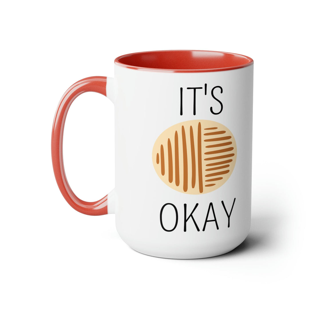 Accent Ceramic Coffee Mug 15oz - Say it Soul its Okay Black and Brown Line Art