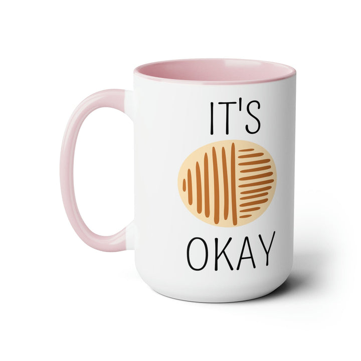 Accent Ceramic Coffee Mug 15oz - Say it Soul its Okay Black and Brown Line Art