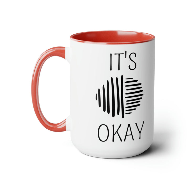 Accent Ceramic Coffee Mug 15oz - Say it Soul its Okay Black Line Art Positive