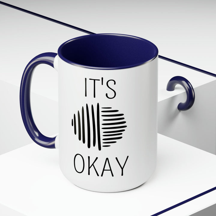 Accent Ceramic Coffee Mug 15oz - Say it Soul its Okay Black Line Art Positive