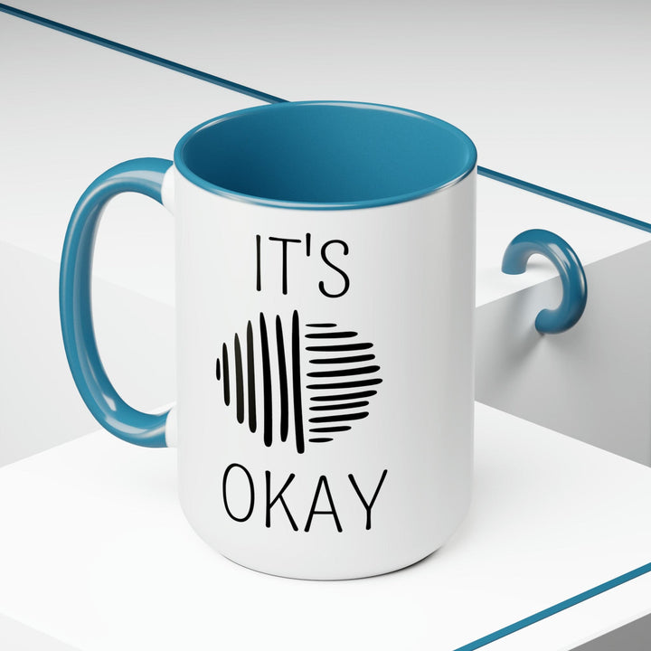 Accent Ceramic Coffee Mug 15oz - Say it Soul its Okay Black Line Art Positive