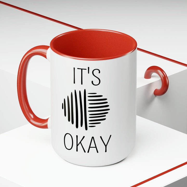 Accent Ceramic Coffee Mug 15oz - Say it Soul its Okay Black Line Art Positive