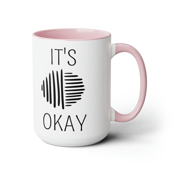 Accent Ceramic Coffee Mug 15oz - Say it Soul its Okay Black Line Art Positive