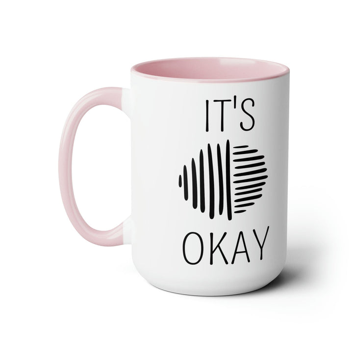 Accent Ceramic Coffee Mug 15oz - Say it Soul its Okay Black Line Art Positive