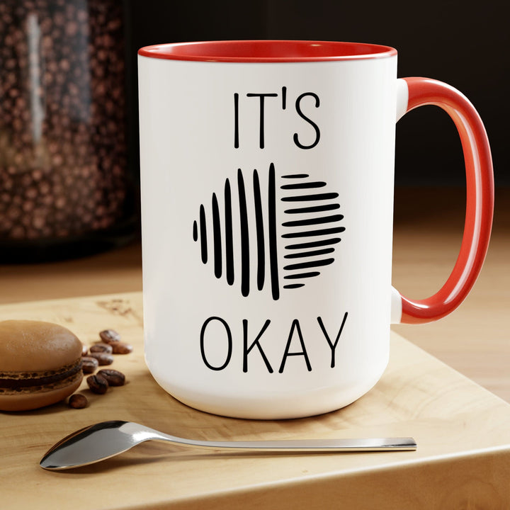 Accent Ceramic Coffee Mug 15oz - Say it Soul its Okay Black Line Art Positive