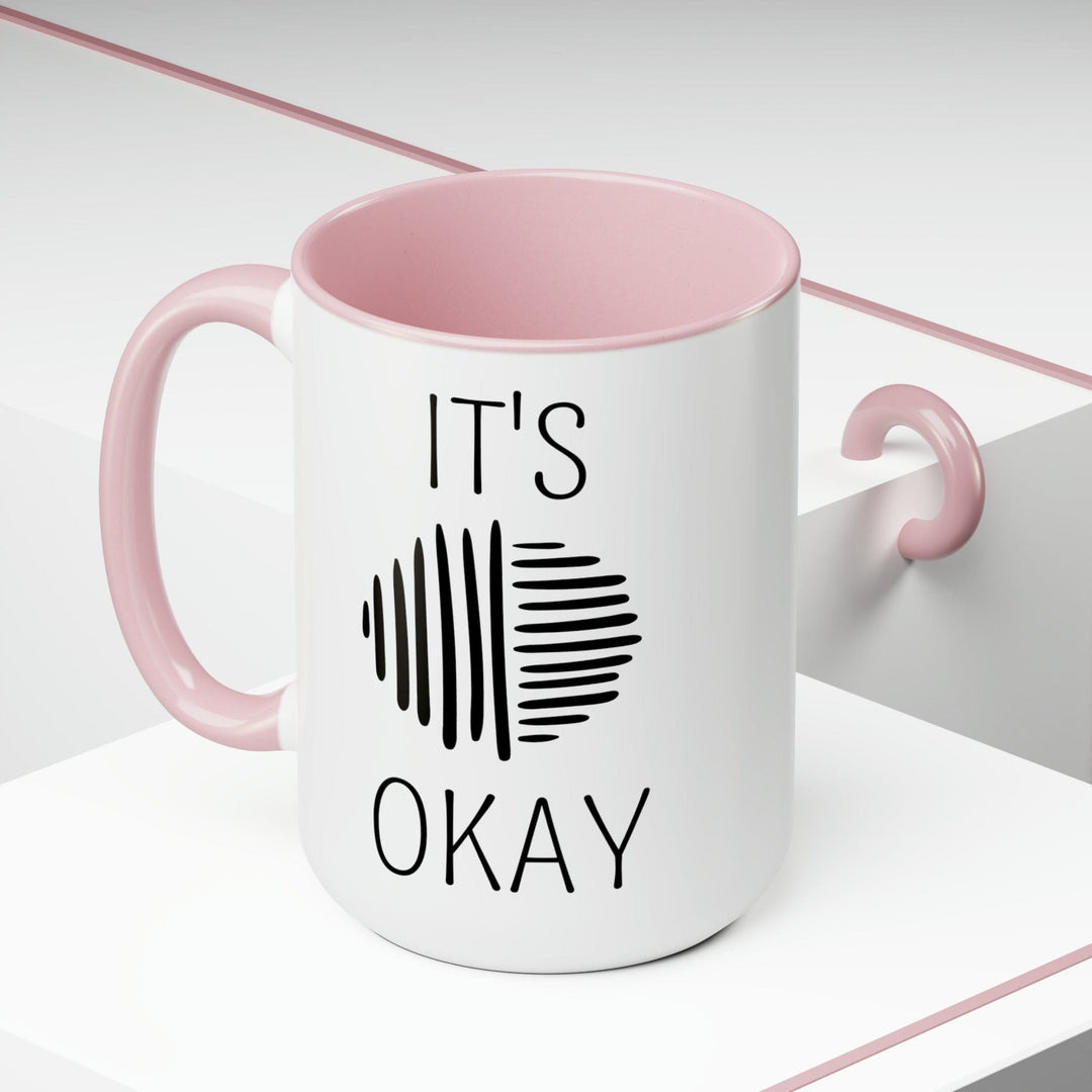 Accent Ceramic Coffee Mug 15oz - Say it Soul its Okay Black Line Art Positive