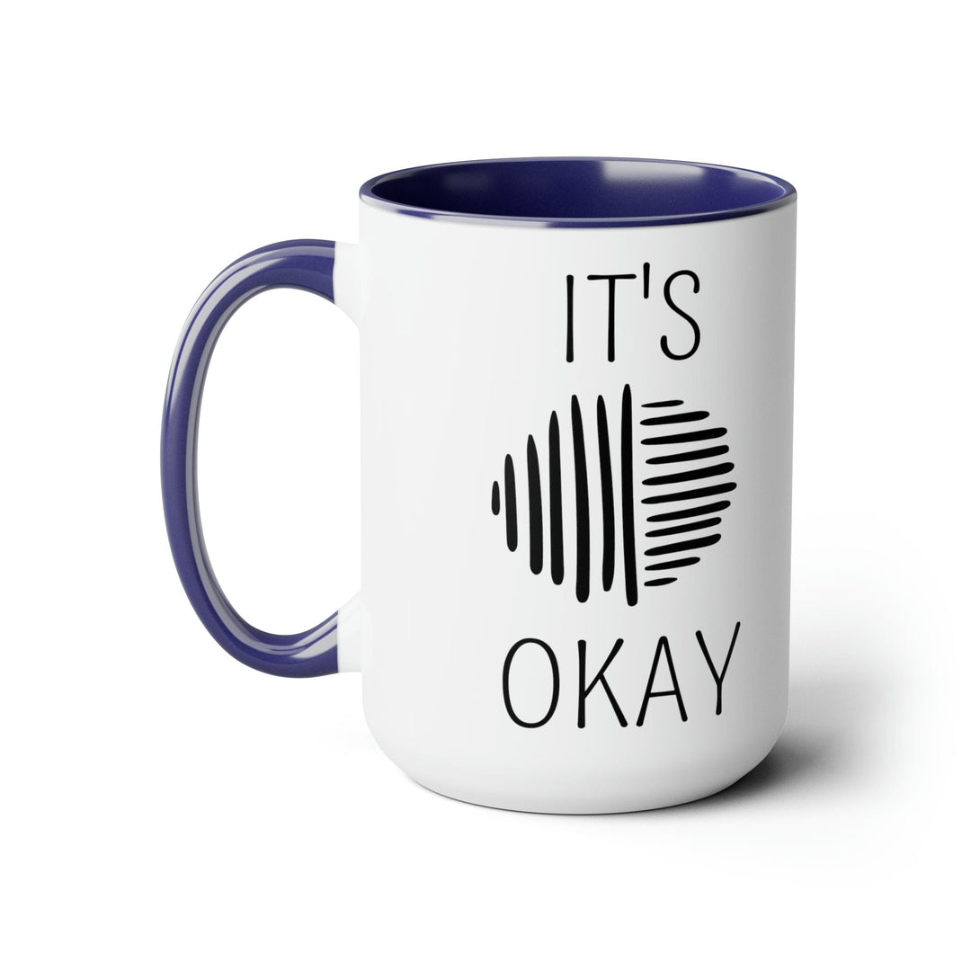 Accent Ceramic Coffee Mug 15oz - Say it Soul its Okay Black Line Art Positive