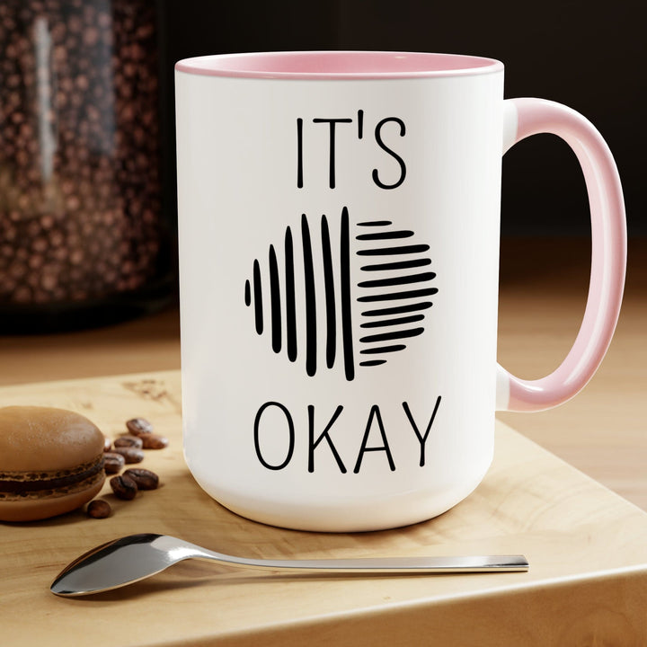 Accent Ceramic Coffee Mug 15oz - Say it Soul its Okay Black Line Art Positive