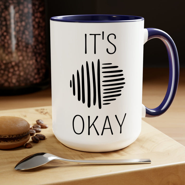 Accent Ceramic Coffee Mug 15oz - Say it Soul its Okay Black Line Art Positive