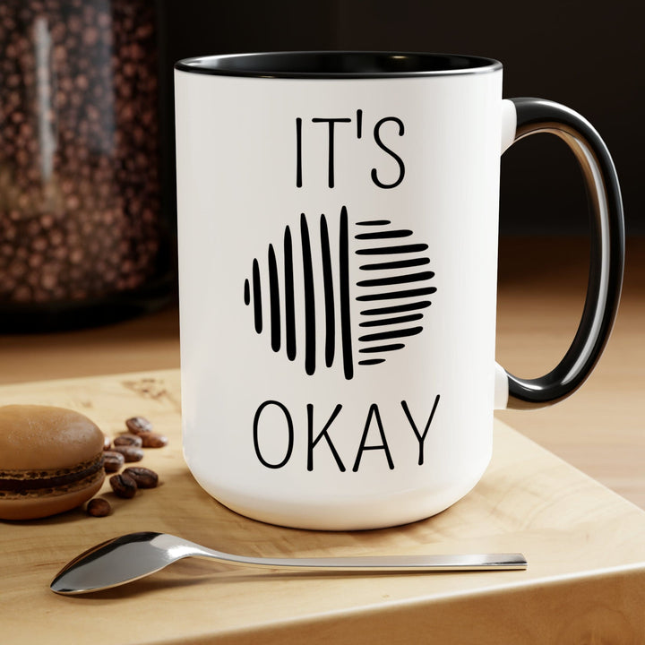 Accent Ceramic Coffee Mug 15oz - Say it Soul its Okay Black Line Art Positive