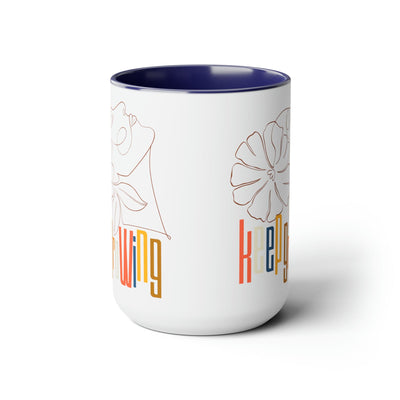 Accent Ceramic Coffee Mug 15oz - Say It Soul - Keep Growing In Pastel Colors