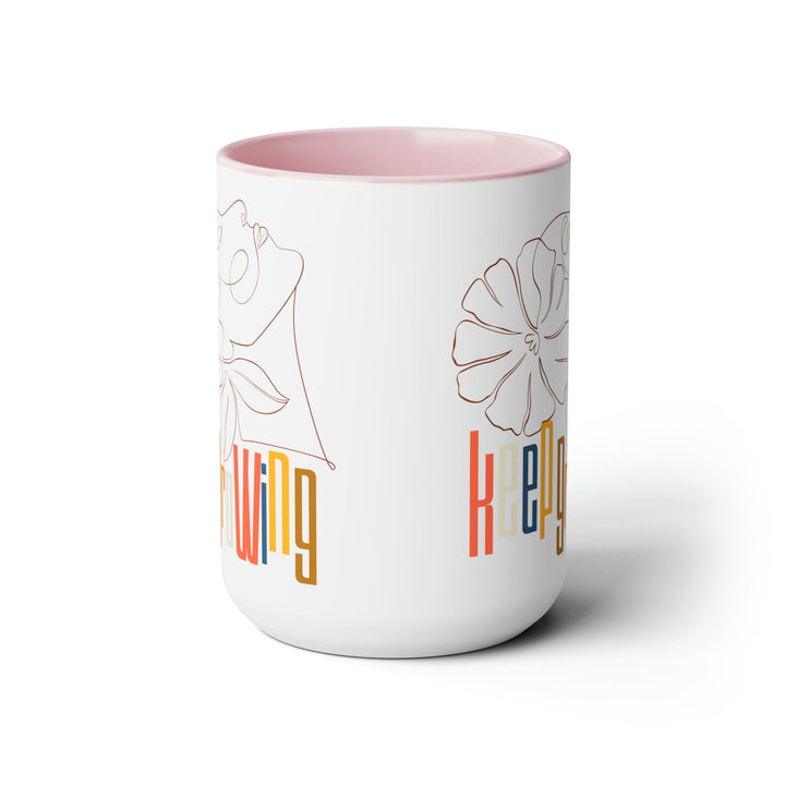 Accent Ceramic Coffee Mug 15oz - Say it Soul - Keep Growing in Pastel Colors