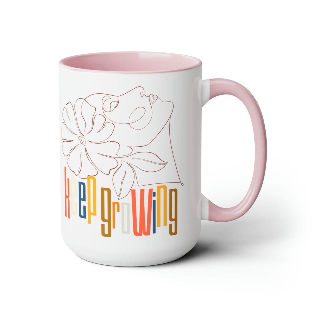 Accent Ceramic Coffee Mug 15oz - Say it Soul - Keep Growing in Pastel Colors