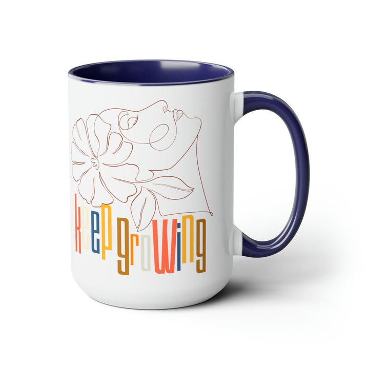 Accent Ceramic Coffee Mug 15oz - Say it Soul - Keep Growing in Pastel Colors