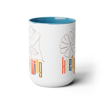 Accent Ceramic Coffee Mug 15oz - Say It Soul - Keep Growing In Pastel Colors