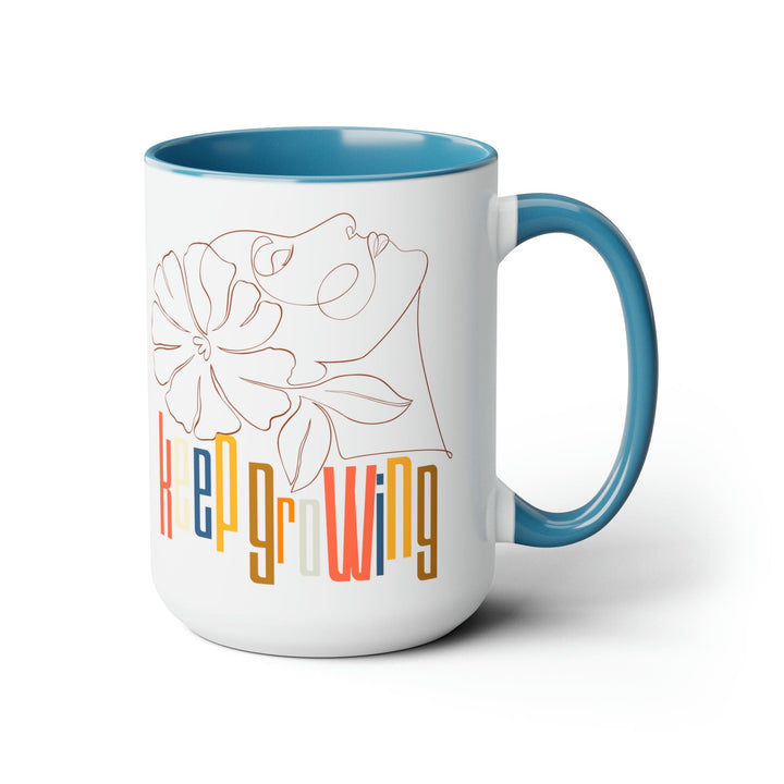 Accent Ceramic Coffee Mug 15oz - Say it Soul - Keep Growing in Pastel Colors