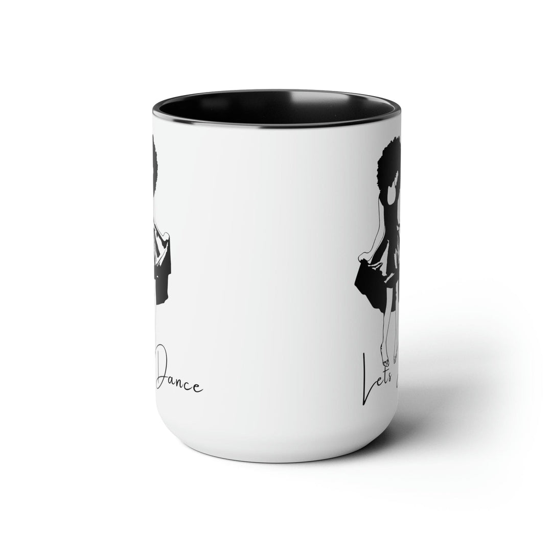 Accent Ceramic Coffee Mug 15oz - Say it Soul Lets Dance Black Line Art Print