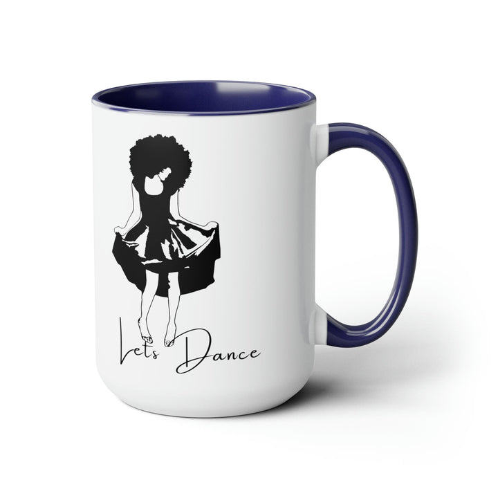 Accent Ceramic Coffee Mug 15oz - Say it Soul Lets Dance Black Line Art Print