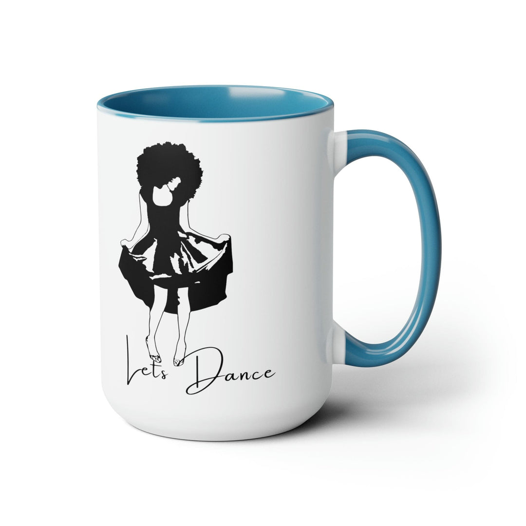 Accent Ceramic Coffee Mug 15oz - Say it Soul Lets Dance Black Line Art Print