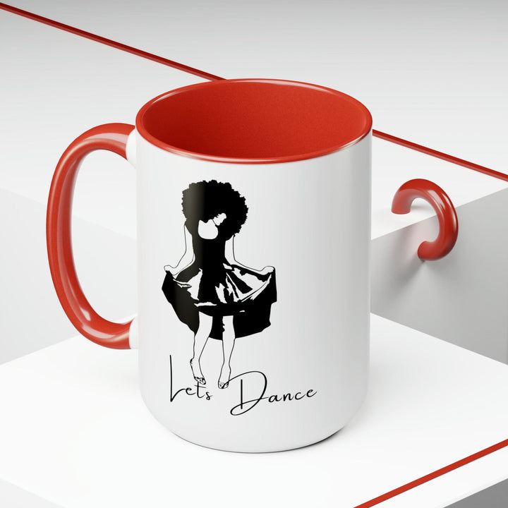 Accent Ceramic Coffee Mug 15oz - Say it Soul Lets Dance Black Line Art Print